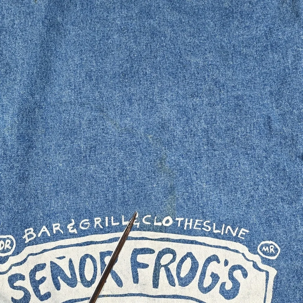 Vintage Senor Frogs Tote Bag Denim Rope Handle Mazatlan Mexico Carlos N Charlies